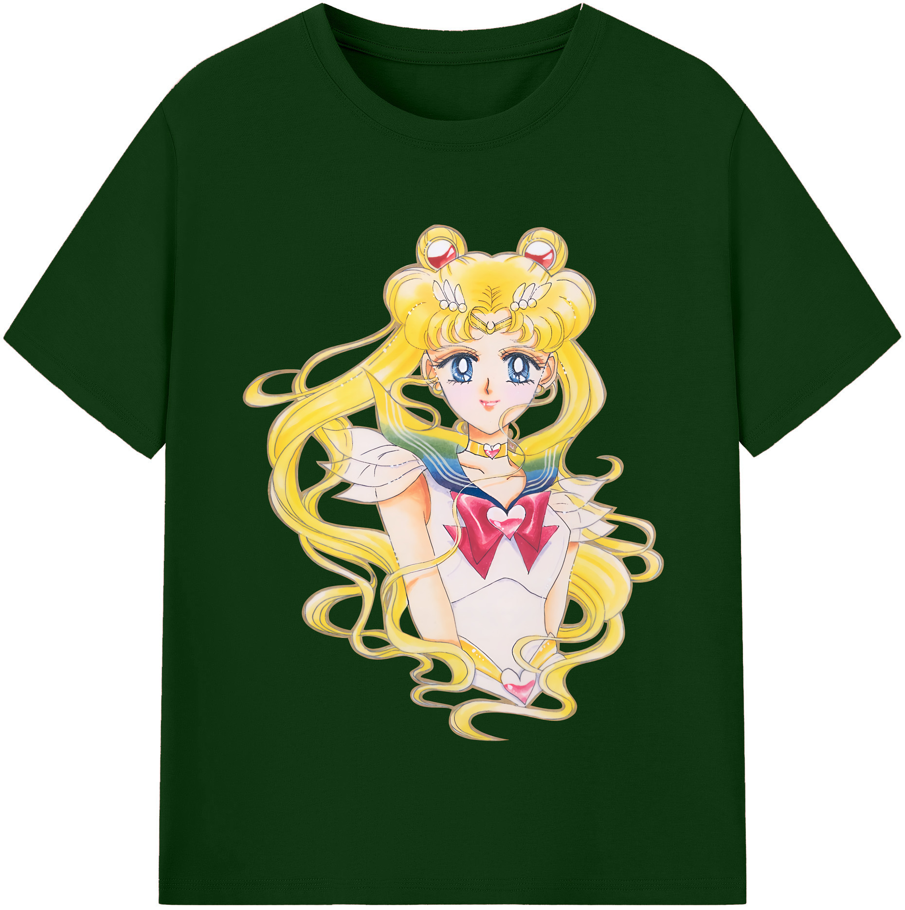 （画像用） 美少女戦士セーラームーン 月野 うさぎ つきの うさぎ Sailor Moon Tsukino Usagi 綿100％半袖Tシャツ（フロントプリント）